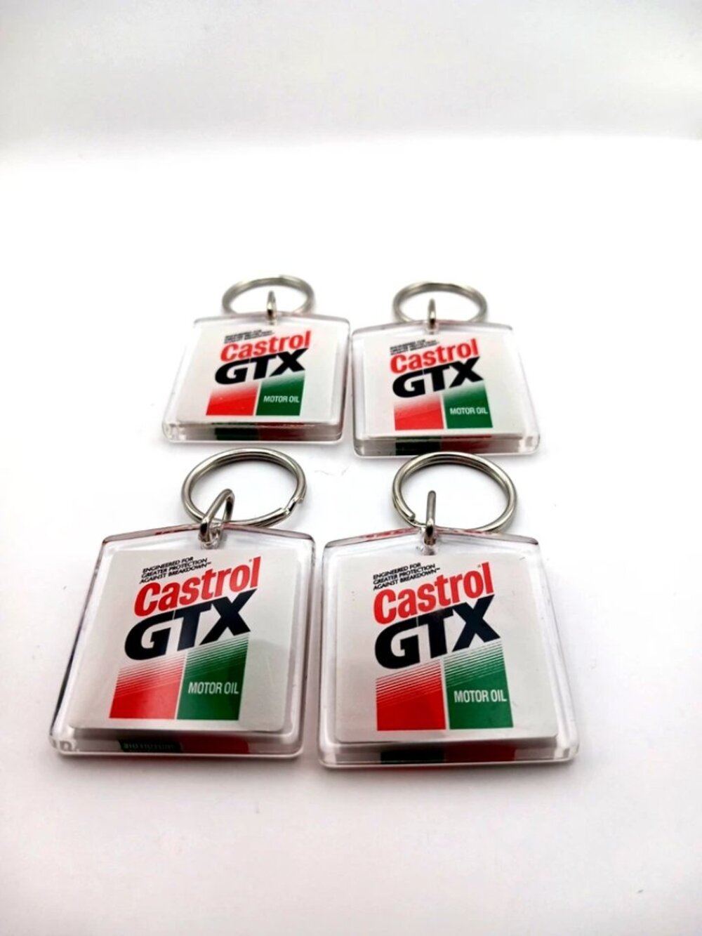 Castrol GTX Motor Oil Acrylic Keychains Lot Of FOUR
